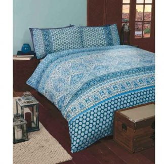 Art Moroccan Quilt Duvet Cover & 2 Pillowcase Bed Linen Set Marrakech - Double