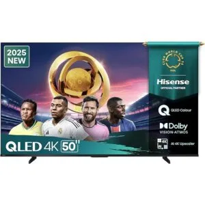 Hisense 50-inch 4K UHD Smart TV, 50A6Q; Built-in Wi-Fi, HDR, Dolby Atmos, VIDAA, Bluetooth