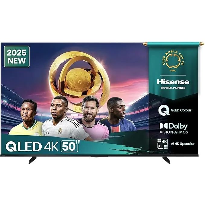 Hisense 50-inch 4K UHD Smart TV, 50A6Q; Built-in Wi-Fi, HDR, Dolby Atmos, VIDAA, Bluetooth