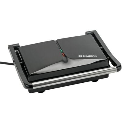 Cookworks 2 Portion Panini Grill and Sandwich Maker - Black