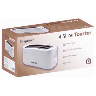 Infapower 4 Slice Toaster, White