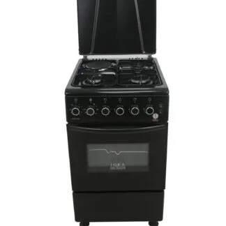 IQRA 50x60cm Freestanding Cooker, 3 Gas +1 Hotplate, Auto Ignition, Black, Grill and Rotisserie, IQ-C2011-BLK