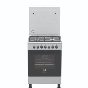 Electrolux 60x60cm Cooker; 4 Gas Burners, Electric Oven and Grill, Rotisserie, Auto Safety, Oven Fan, Stainless Steel, EKK6400Z9X