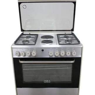 IQRA 90x60cm Cooker 4 Gas+ 2 Electric Plates, Auto Ignition Stainless Steel, Electric Oven and Grill, Rotisserie IQ-FC9042-SS