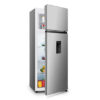 Hisense 270 Ltrs 2-Door Top Freezer Refrigerator with Water Dispenser, Defrost, Silver, RD-27DR