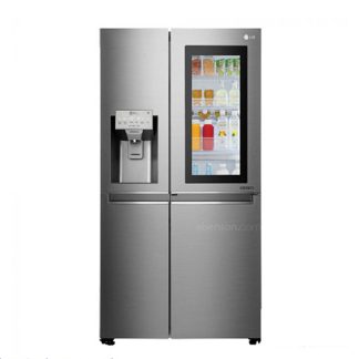 LG 668 Litres Side by Side Refrigerator with InstaView Door in Door, Shiny Steel - GR-X257CSAV