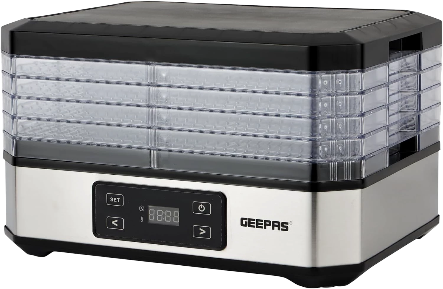 Geepas 520w Digital Food Dehydrator – Food Dryer With 5 Large Trays, Adjustable Temperature & Timer Settings, Ideal For Fruit, Healthy Snacks, Vegetables, Meats & Chili, Bpa-Free - Image 3