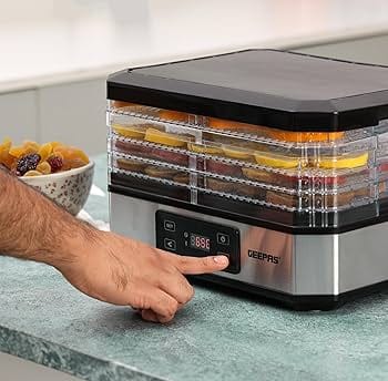 Geepas 520w Digital Food Dehydrator – Food Dryer With 5 Large Trays, Adjustable Temperature & Timer Settings, Ideal For Fruit, Healthy Snacks, Vegetables, Meats & Chili, Bpa-Free - Image 4