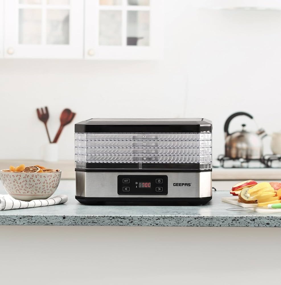 Geepas 520w Digital Food Dehydrator – Food Dryer With 5 Large Trays, Adjustable Temperature & Timer Settings, Ideal For Fruit, Healthy Snacks, Vegetables, Meats & Chili, Bpa-Free - Image 5