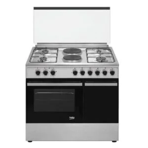 Beko 90cm 4 Gas Burners + 2 Hotplates Cooker with Fan-Assisted Electric Oven and Grill, BGES901