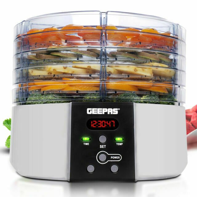 Buy Geepas 520W Digital Food Dehydrator w/ 5 Large Trays GFD63013UK