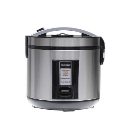Geepas Rice Cooker w/ Steamer, Stainless Steel, 1.8L, 700W