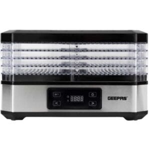 Geepas 520w Digital Food Dehydrator – Food Dryer With 5 Large Trays, Adjustable Temperature & Timer Settings, Ideal For Fruit, Healthy Snacks, Vegetables, Meats & Chili, Bpa-Free