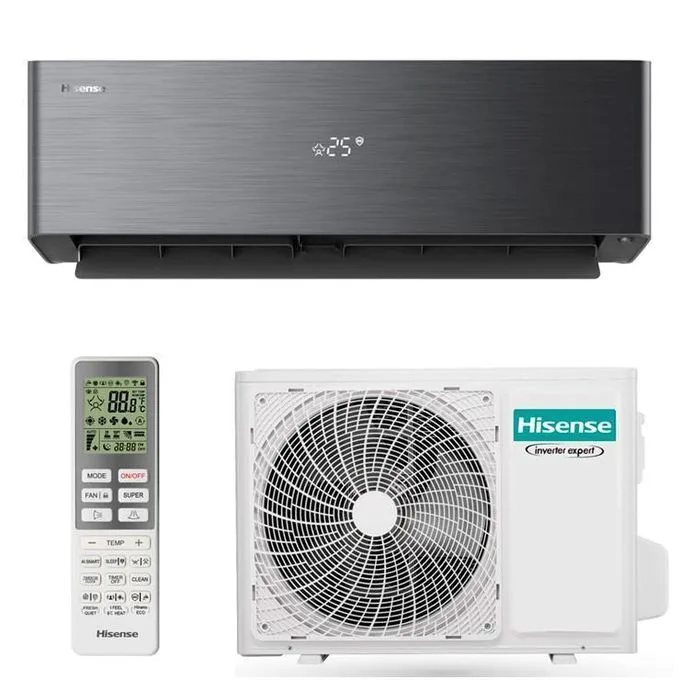 Hisense Energy Pro X AI Smart Wall Split Air Conditioner, Inverter, Wi-Fi & Voice Control, R32, Ultra-Quiet, Black Finish