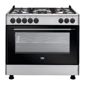 Beko 90*60cm Freestanding Cooker, 5 Gas, Fan Assisted, GE 15120 DX