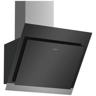 Bosch Serie 4 Touch Control 60cm Angled Cooker Hood - Black Glass & Stainless Steel