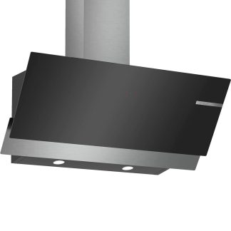Bosch Serie 4 Built-in Wall-mounted Cooker Hood 90cm Clear Glass Black Printed