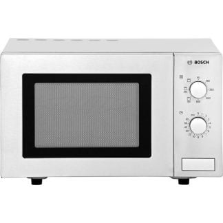 Bosch Serie 4 Freestanding 800W Microwave Oven with Grill, 17 Litre, Brushed Steel