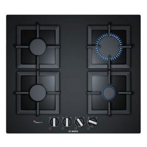 Bosch PPP6A6B20 60cm Serie 6 Gas Hob, Black, 4 Cooking Zones