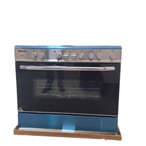 Hisense 90*60cm 4 Gas Burners + 2 Electric Plates Freestanding Cooker with Electric Oven, Grill, Rotisserie, Timer, Safety Cut-off, HF942GEES