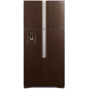 Hitachi 600L 4-Door Refrigerator + Water Dispenser, Inverter Control, Frost-free, Glass Brown | RW800PUN7GBW
