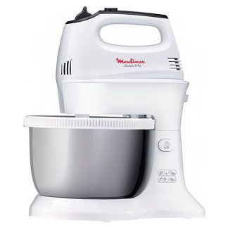 Moulinex Quick Mix Hand Mixer With Stainless Steel Stand Bowl, 300 Watts | HM312127
