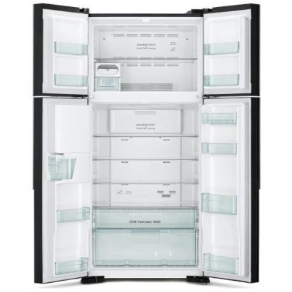 Hitachi 600L 4-Door Refrigerator + Water Dispenser, Inverter Control, Frost-free, Glass Grey | RW800PUN7GGR