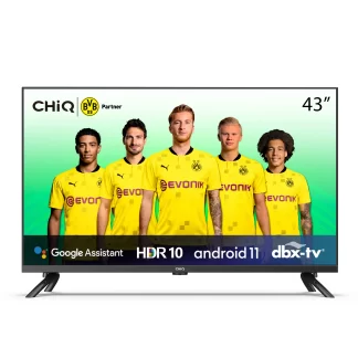 CHiQ 43" FHD Android Smart LED TV; Built-in Wi-Fi, HDR, Bluetooth, Built-in Chromecast, Dolby Atmos, Free-to-Air Decoder