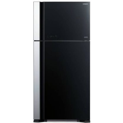 Hitachi 700Ltrs 2-Door Top Freezer Fridge w/ Inverter Compressor (Brilliant Black) | RV800PUN7BBK