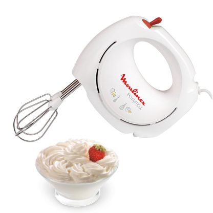 Moulinex Easy Max Hand Mixer, 200 Watts, White, Plastic/Stainless Steel, Hm250127