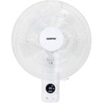 Geepas GF9479 16-Inch Wall Fan 60W - 3 Speed Settings with 7.5 Hours Timer | Wide Oscillation & Oveheat Protectio
