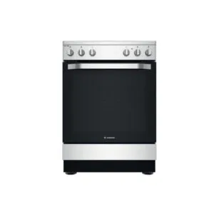 Ariston 60/60cm Full Gas Cooker, Stainless-Steel, Cast-Iron Pan Support, AS67G1MCXT