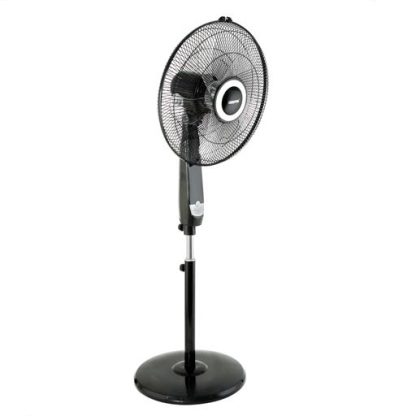 Geepas 16" Stand Fan w/ Remote, 3 Speed, 5 Leaf Blade Wide Oscillation, LED Display, 7.5 Hours Timer