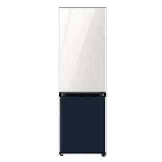 Samsung Bespoke 2-Doors Bottom Freezer Refrigerator, 339L Capacity, White & Navy, RB33T307029