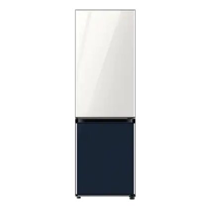 Samsung Bespoke 2-Doors Bottom Freezer Refrigerator, 339L Capacity, White & Navy, RB33T307029