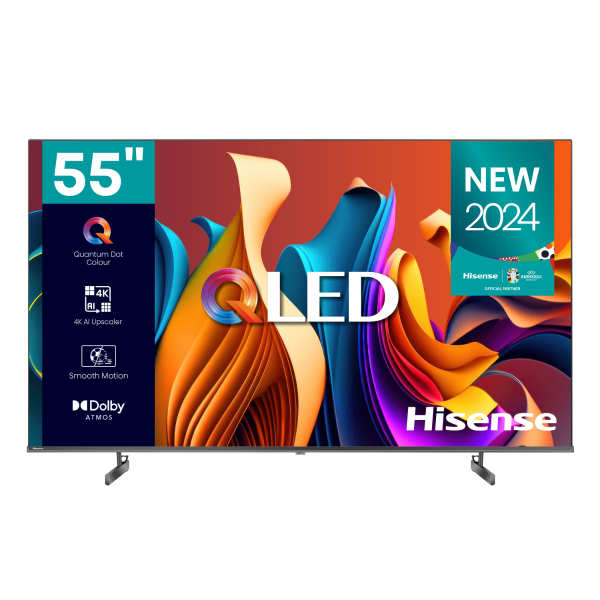 Hisense 55-inch Q6N 4K UHD Smart QLED TV, 55Q6N; Built-in Wi-Fi, HDR, Dolby Atmos, VIDAA, Bluetooth, Free-to-Air Decoder