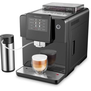 Hisense Fully Automatic Bean to Cup Coffee Machine, One Touch Cappuccino and Espresso Maker, HAUCMBK1S5