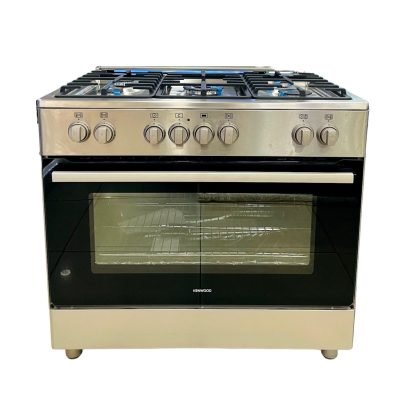 Kenwood 90/60cm Cooker with 5 Gas Burners, Wide Electric Oven & Grill, Dual Rotisserie, Auto Ignition & Timer