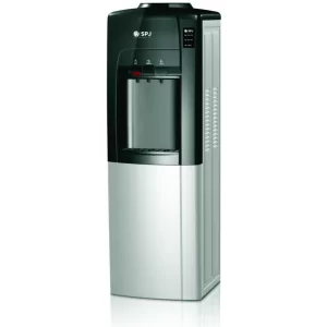 SPJ 3-Taps Top Load Water Dispenser with Bottom Refrigerator; Hot, Cold, & Normal, Grey