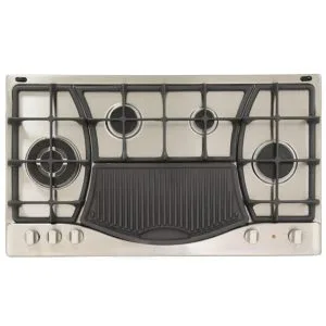 Ariston PH 941MSTB(IX) 4 Gas + Griddle Hob, Stainless Steel, 90 CM