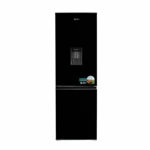 SPJ 429L 2-Door Bottom Freezer Refrigerator with Water Dispenser (Black Glass)