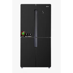 SPJ 559L 4-Door Frost Free Refrigerator, Black Glass