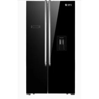 SPJ 699 Litre Side by Side Frost Free Refrigerator, Black Glass