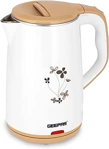 Geepas Stainless Steel Electronic Kettle,(1.8Litres, White), GK6138