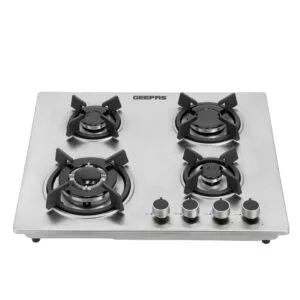 Geepas GGC31026: Sleek 2-in-1 Stainless Steel Built-in Gas Hob with Sabaf Burners & Auto-Ignition