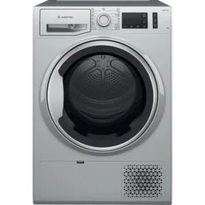 Ariston 9kg Heat Pump Tumble Dryer, Freestanding, NTM119X1SSK, Silver