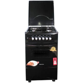 Blueflame Cooker, 50x50cm, 3 Gas Burners & 1 Electric Plate with Electric Oven, Black, C5031E–B