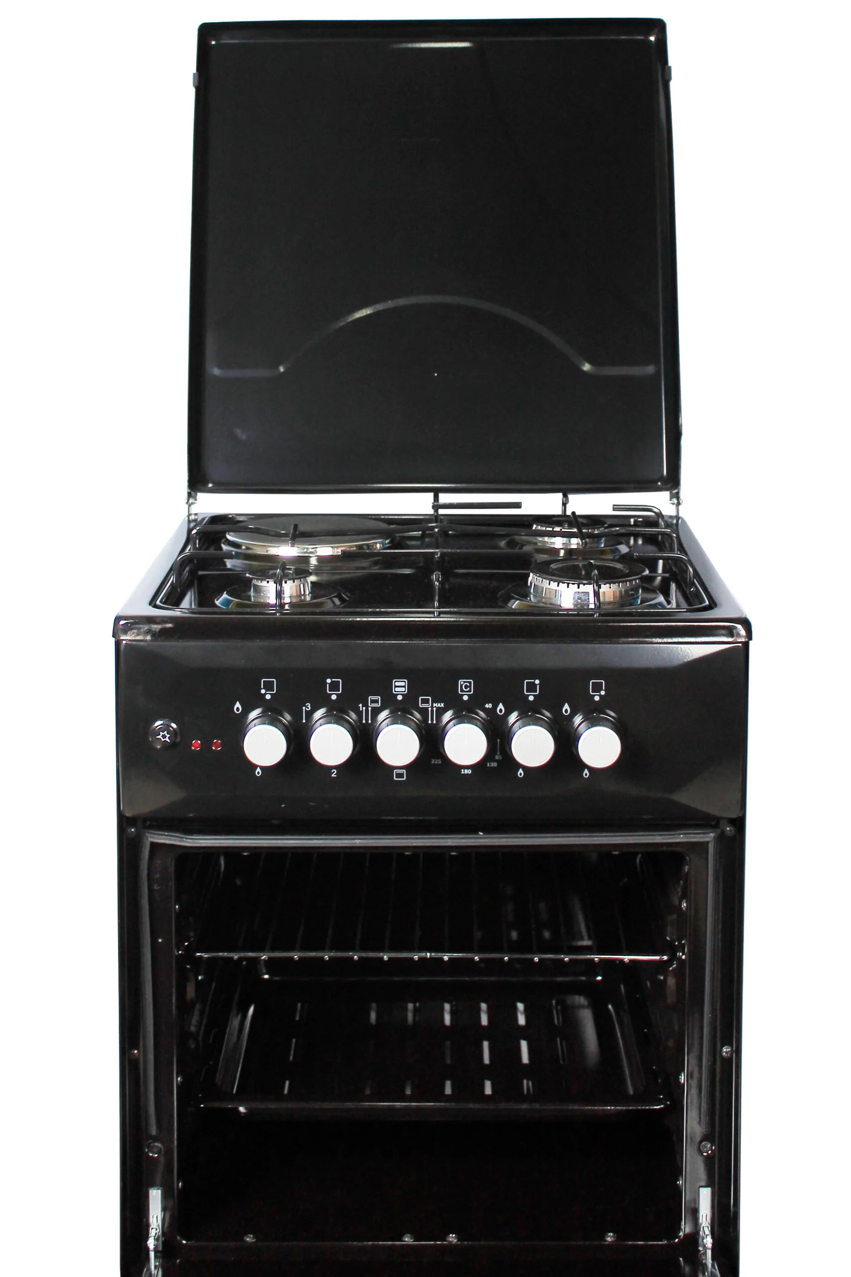 Blueflame Cooker, 50x50cm, 3 Gas Burners & 1 Electric Plate with Electric Oven, Black, C5031E–B - Image 2