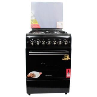 BlueFlame Cooker, 60x60cm, 3 Gas Burners and 1 Electric Hot Plate with Electric Oven, S6031EFRP – B