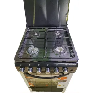 Klass Free Standing Cooker 60x60cm, Full Gas, 4 Gas Burners, Gas Oven & Grill, Oven Lamp & Timer, 4TTE-6640 BKL